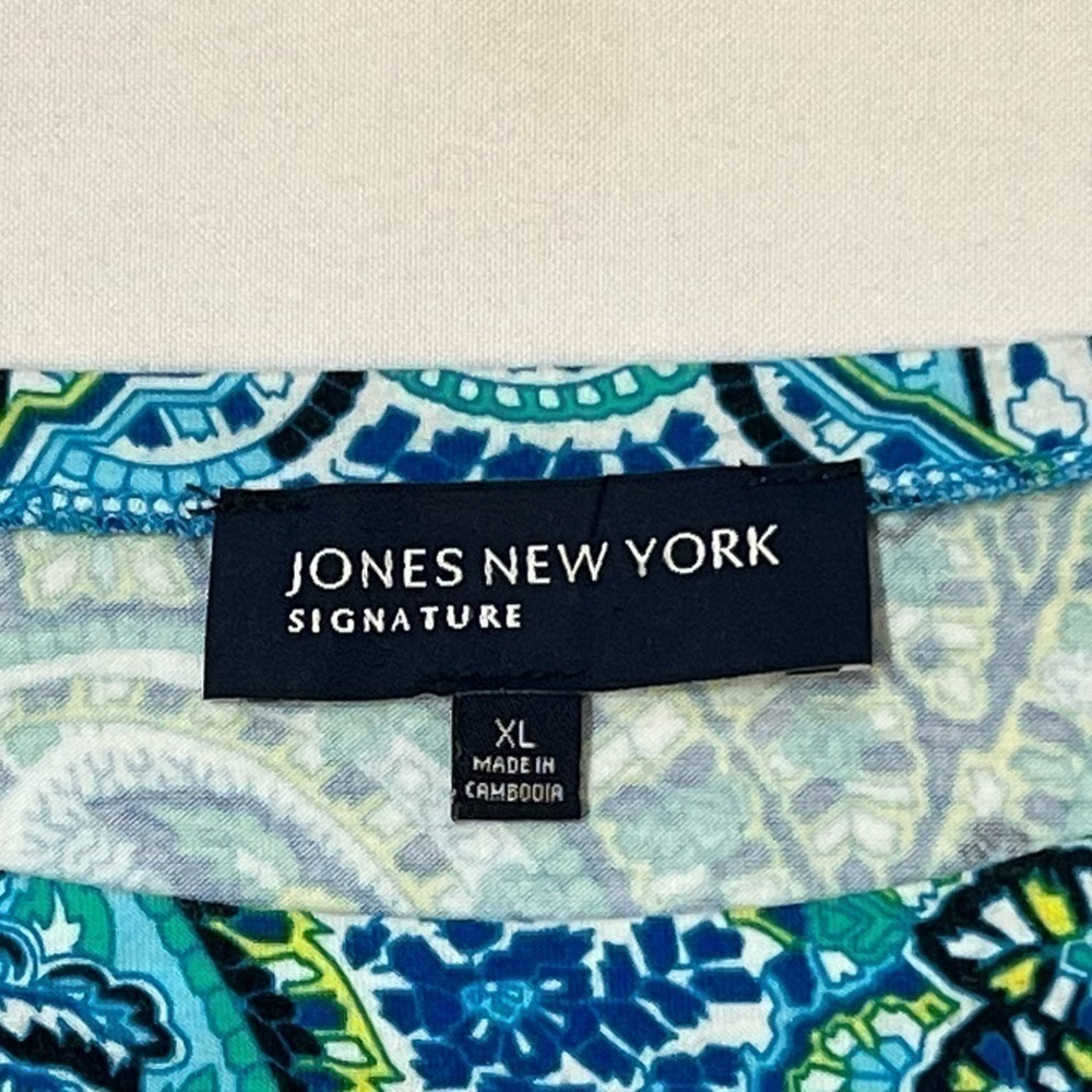 Jones‎ New York Sport SS TShirt Paisley Sz XL EUC $5 ADD ON with $15+ Bundle - Picture 3 of 7